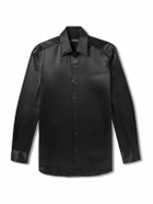 TOM FORD - Slim-Fit Silk-Satin Shirt - Black