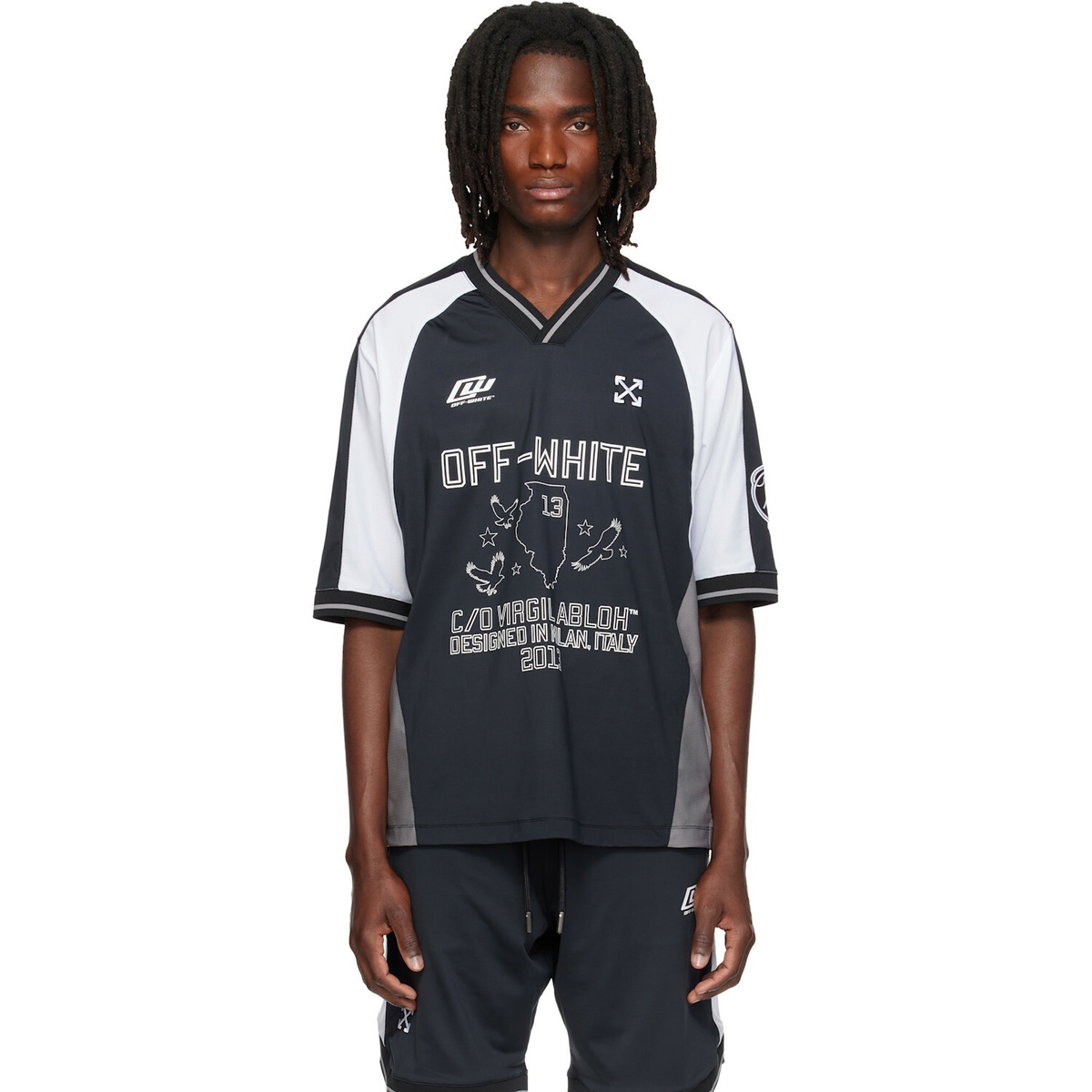 Off-White Black Eagle Team Soccer T-shirt