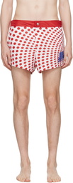 Jean Paul Gaultier White & Red 'The Red Polka-Dot Swimming' Shorts