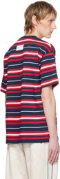 AAPE by A Bathing Ape Navy & Red Striped T-Shirt