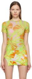 Louisa Ballou Pink & Green Mesh Beach T-Shirt