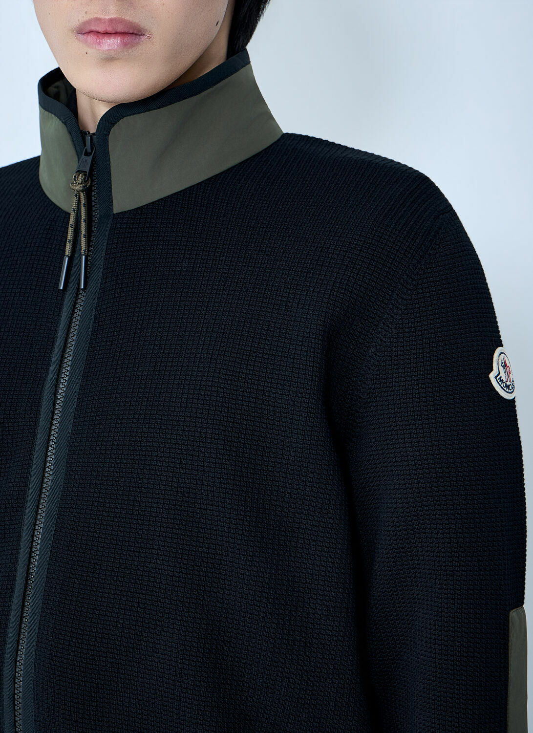 Moncler High-Neck Zip-Up Cardigan