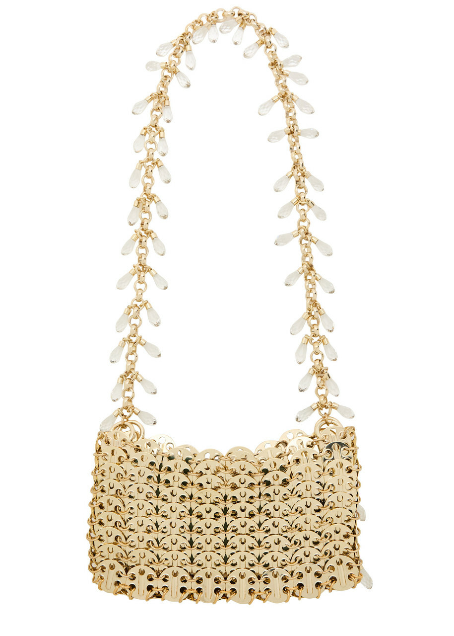 Rabanne Iconic Nano 1969 Crystal-embellished Disc Shoulder bag - Gold - One Size
