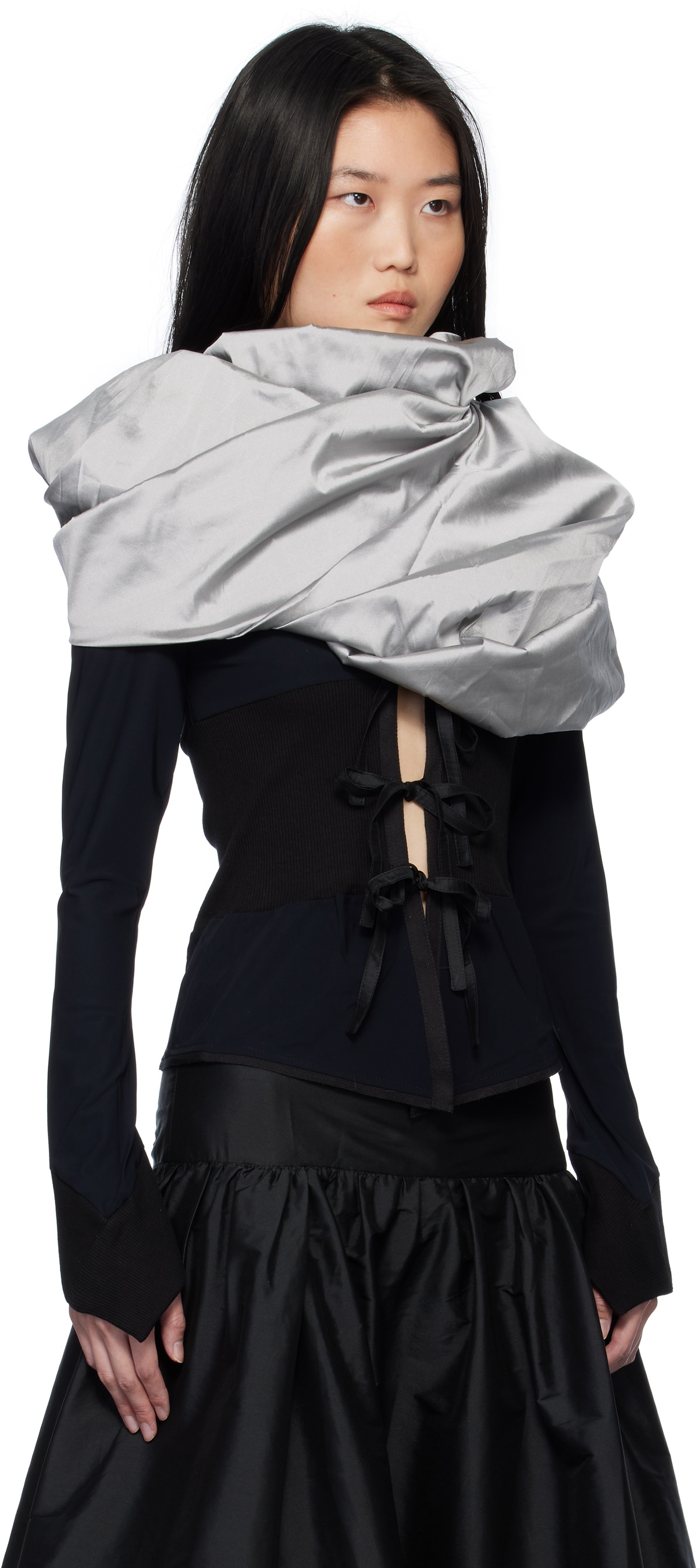 Paula Canovas Del Vas Black & Grey Puff Cardigan