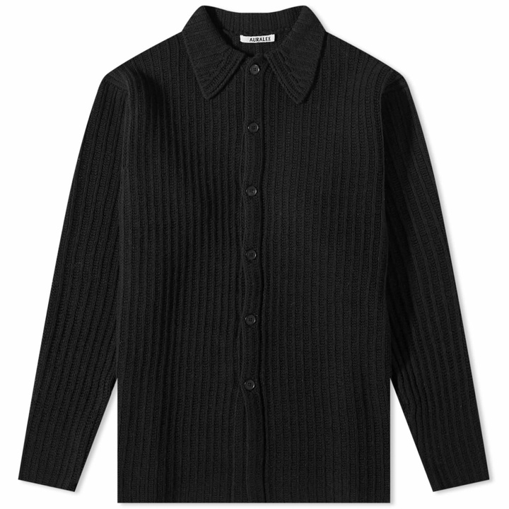 Photo: Auralee Men's Rib Knit Shirt in Black