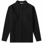 Auralee Men's Rib Knit Shirt in Black