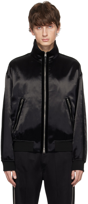 Photo: TOM FORD Black Funnel Neck Track Jacket