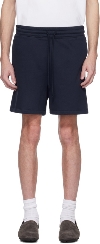 Photo: SKIMS Navy Fleece Lounge Relaxed Shorts