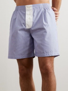 Sebline - Pinstriped Cotton Boxer Shorts - Blue