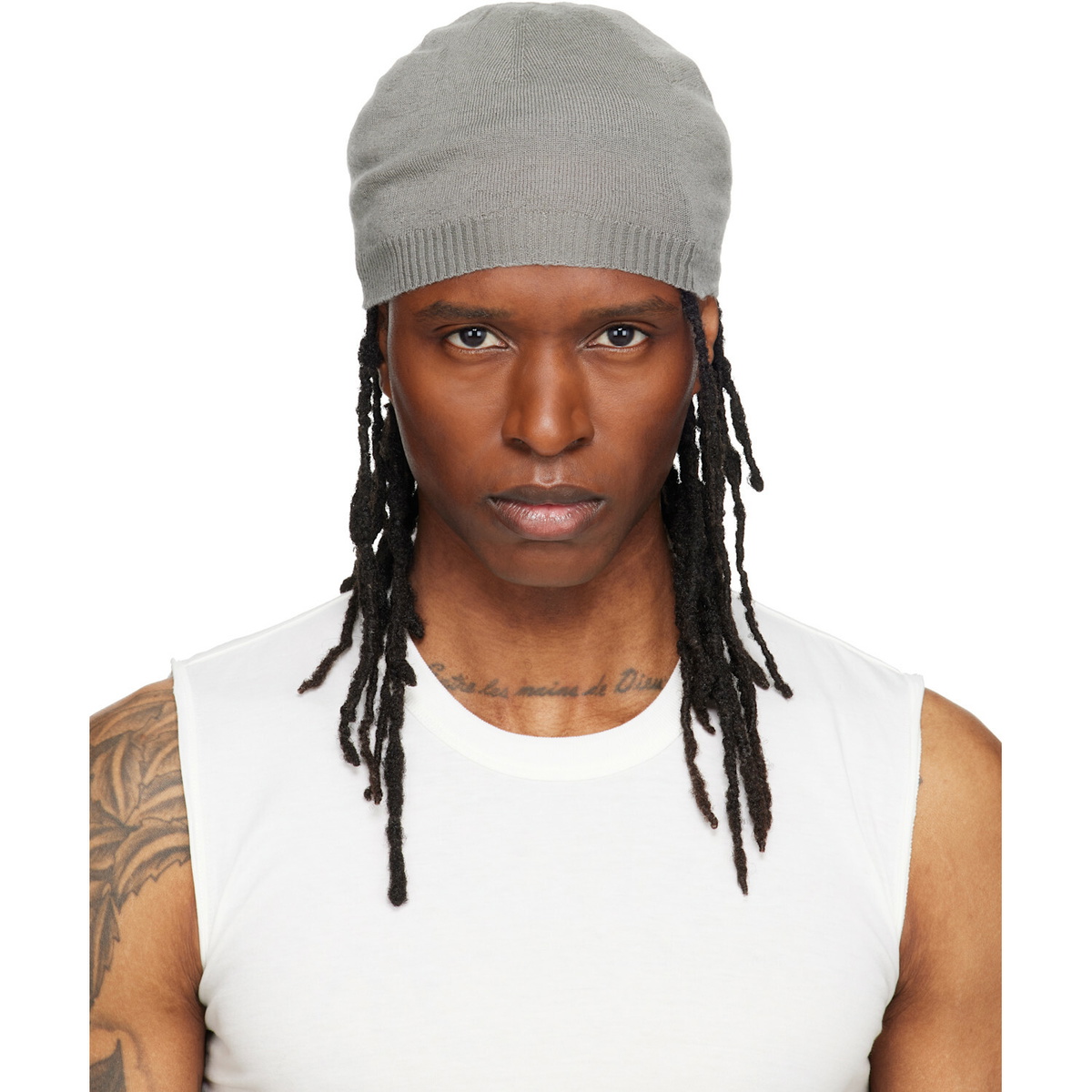 Rick Owens Taupe Tower Medium Beanie