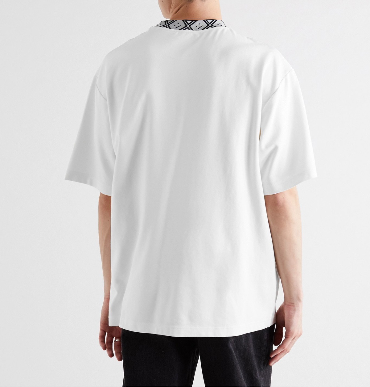 Acne Studios - Oversized Jacquard-Trimmed Stretch-Jersey T-Shirt