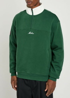 Malbon Milton Logo-embroidered Half-zip Cotton Sweatshirt Green
