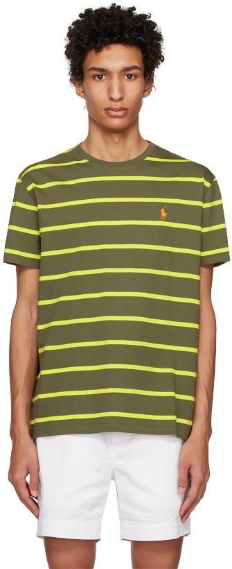 Photo: Polo Ralph Lauren Khaki & Yellow Striped T-Shirt