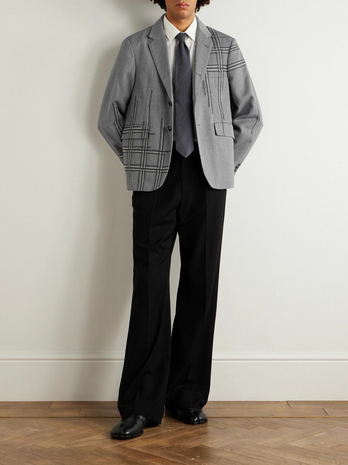 Thom Browne - Unstructured Embroidered Twill Jacket - Gray