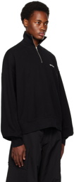 Palm Angels Black Quarter Zip Sweatshirt