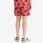 Lanvin Men's Rateau Print Swim Shorts in Carmine Red