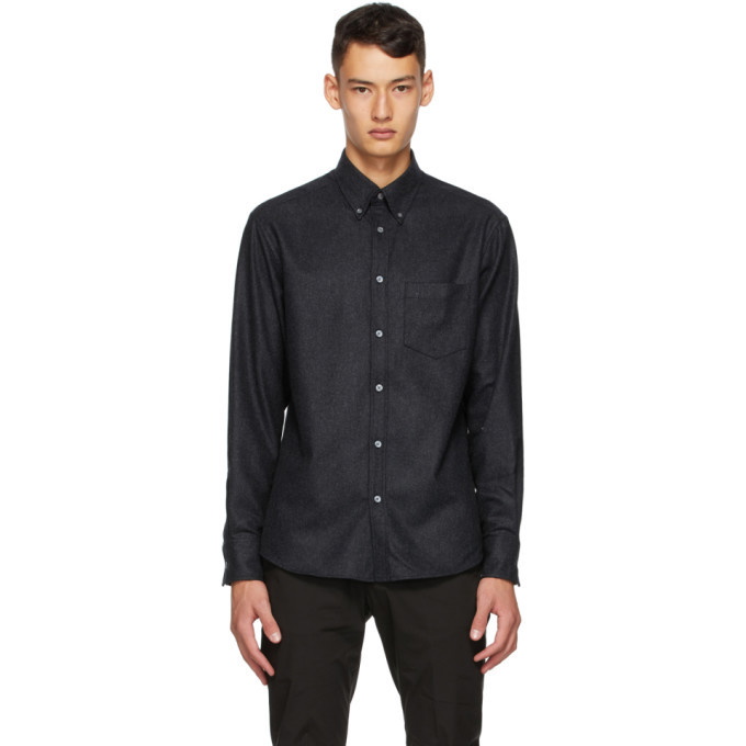 Photo: Dunhill Black Wool Flannel Shirt