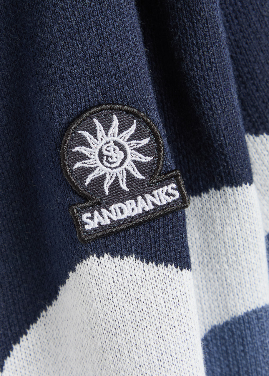 Sandbanks Gradient Pattern Knit Cotton Shirt Blue