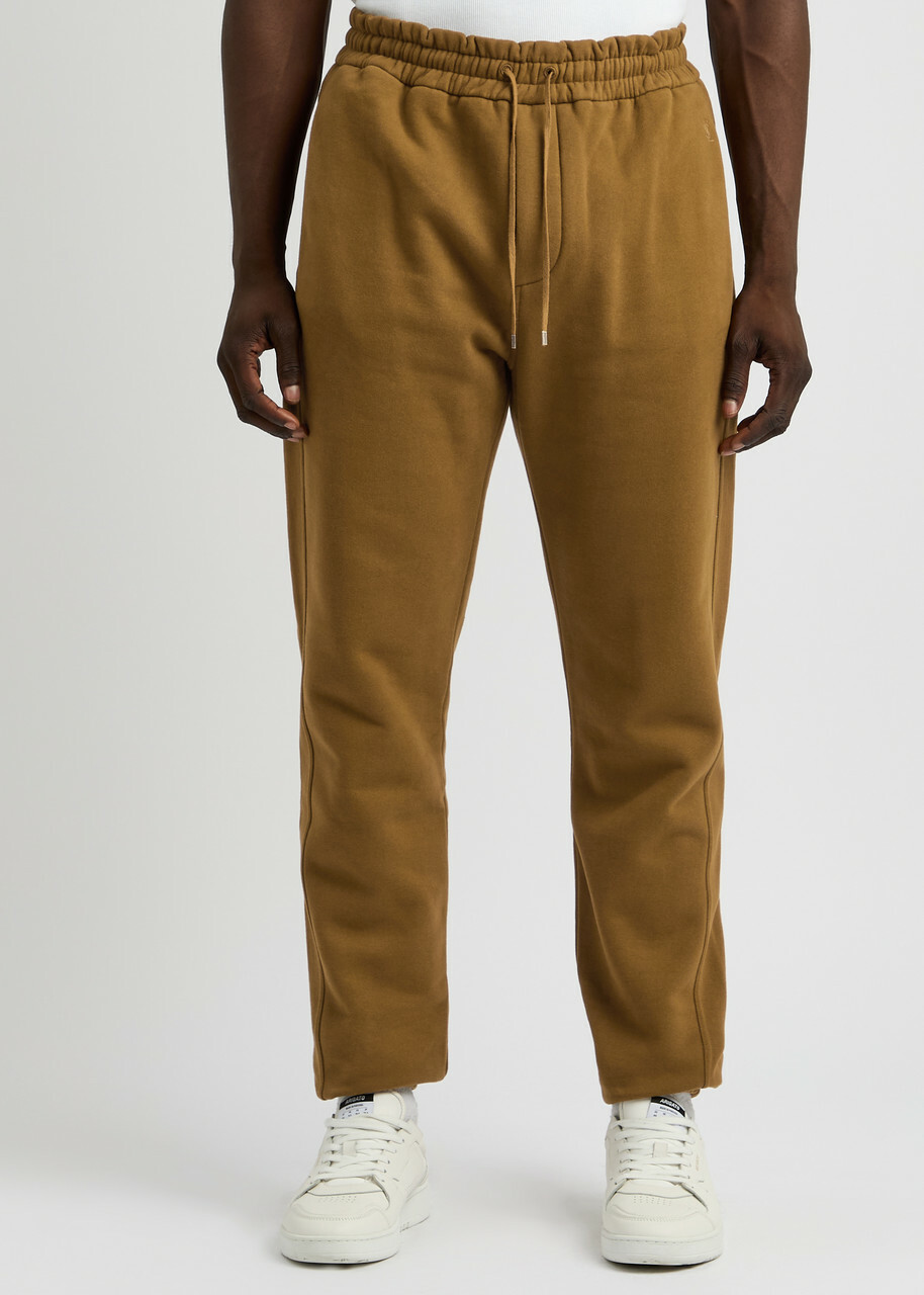 Saint Laurent Logo-embroidered Cotton Sweatpants Camel