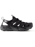 Hoka One One - Hopara Rubber-Trimmed Faux Leather and Neoprene Hiking Shoes - Black