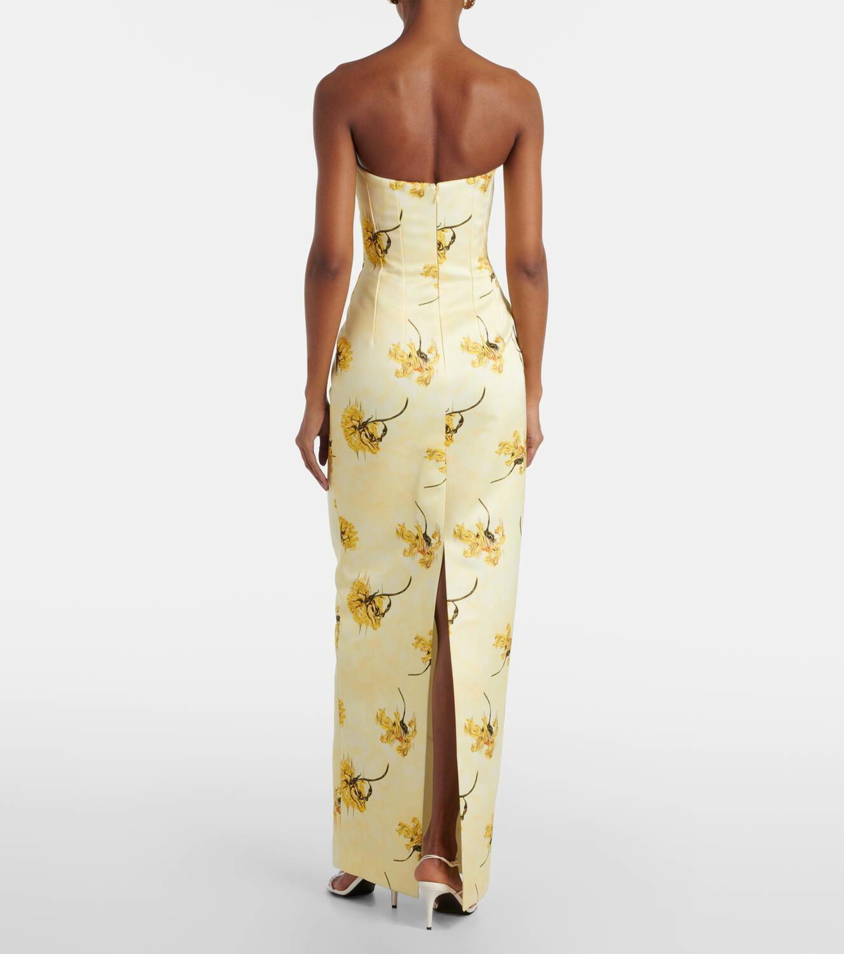 Emilia Wickstead Laelia floral strapless corset gown