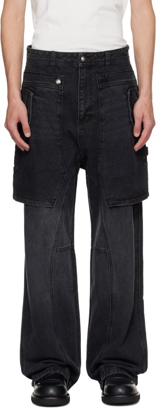Photo: Andersson Bell Black Raptor Layered Wide-Leg Jeans