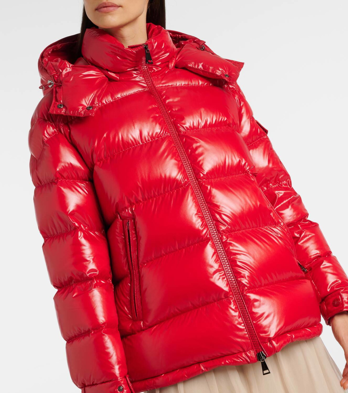 ダウンジャケット・コート Moncler Maire Puffer Jacket With Hood Moncler Maire Shiny Puffer Jacket with Removable Hood
