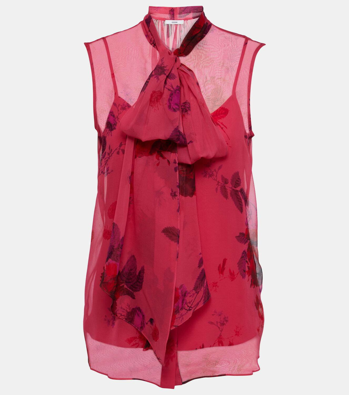 Erdem Bow-detail silk voile top