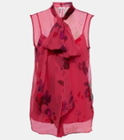 Erdem Bow-detail silk voile top