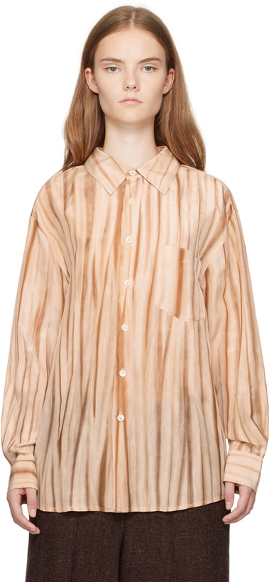 Photo: UMBER POSTPAST Orange Persimmon Dyed Silk Classic Shirt