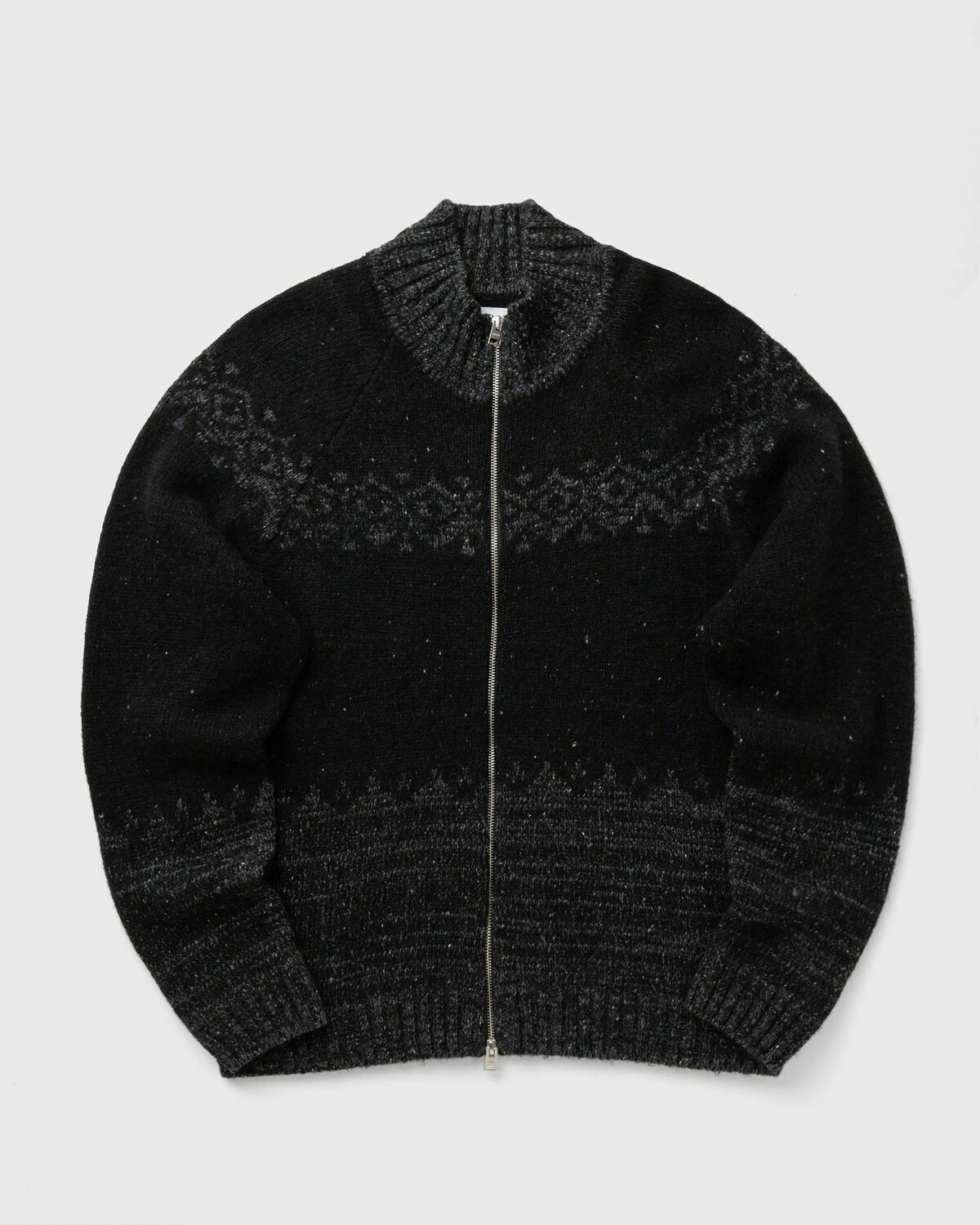 Norse Projects Ulf Full Zip Fairisle Cardigan Grey Mens Zippers & Cardigan