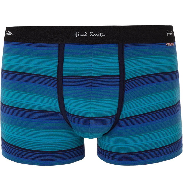 Photo: Paul Smith - Striped Stretch-Cotton Boxer Briefs - Navy