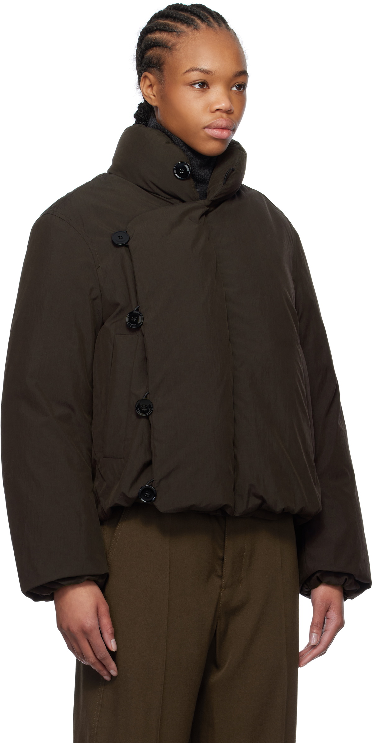 LEMAIRE PUFFER JACKET サイズ48 定価18万 LEMAIRE Brown Short Puffer Down Jacket Lemaire