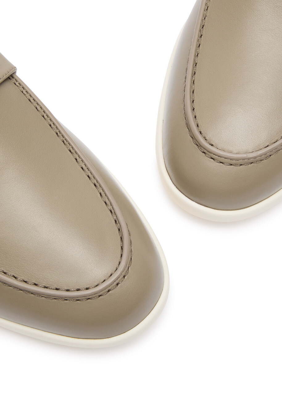 Valentino Leisure Flows Vlogo Leather Loafers Brown