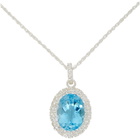 Hatton Labs Silver and Blue HL Crown Stone Pendant Necklace