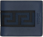 Versace Navy Greca Wallet