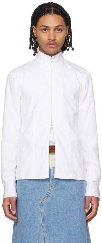 Photo: Dries Van Noten White Darted Shirt