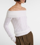 Ralph Lauren Collection Cable-knit off-shoulder cashmere sweater