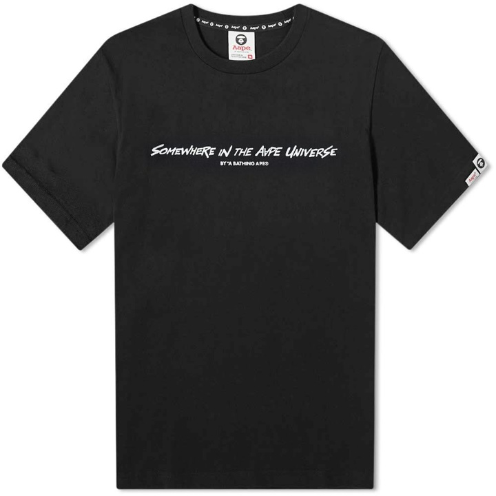 Photo: Men's AAPE Graffiti Word T-Shirt in Black