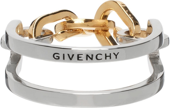 Photo: Givenchy Silver & Gold 'G' Link Mixed Ring
