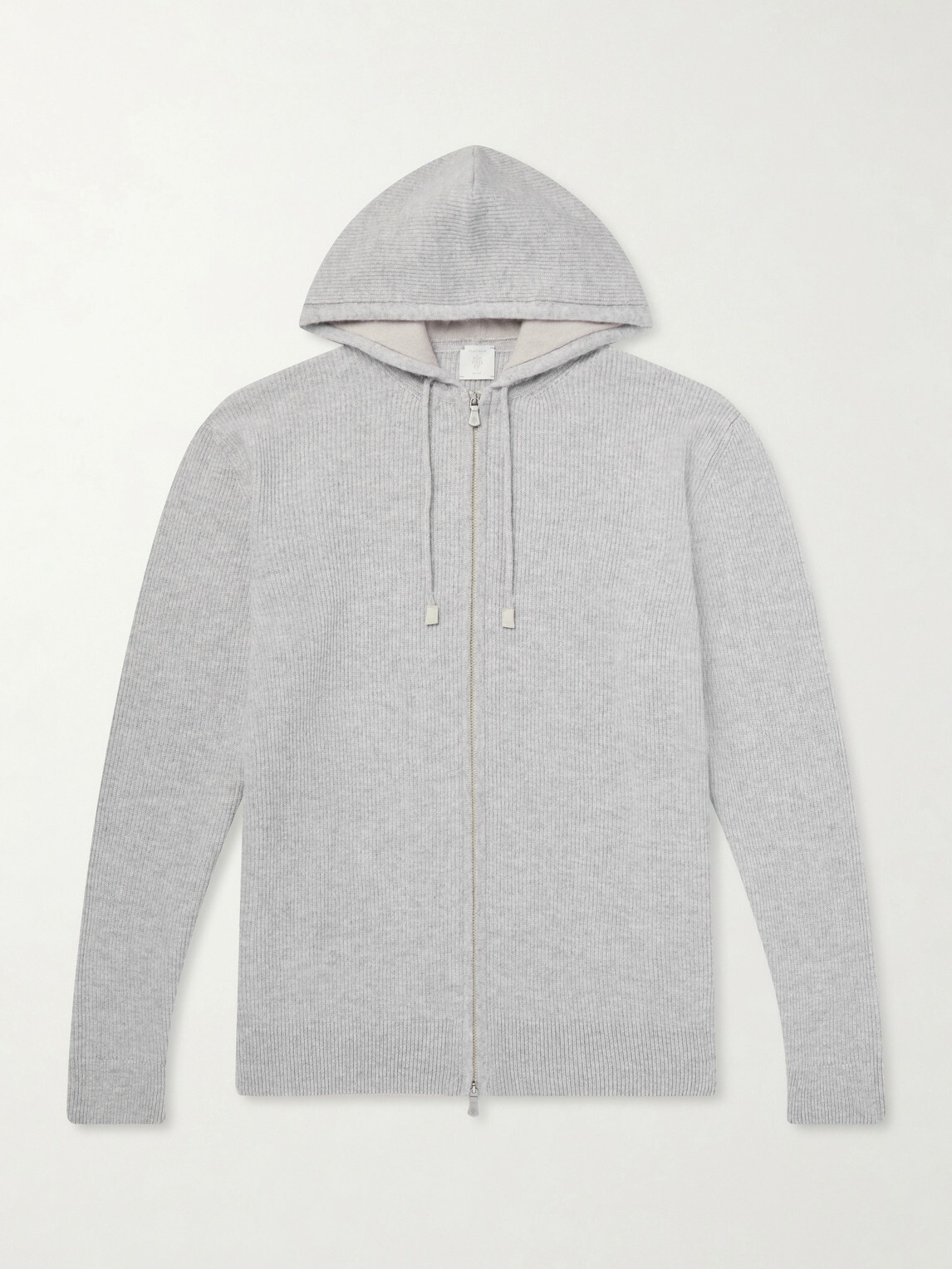 Eleventy - Ribbed Cashmere Zip-Up Hoodie - Gray