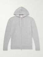 Eleventy - Ribbed Cashmere Zip-Up Hoodie - Gray