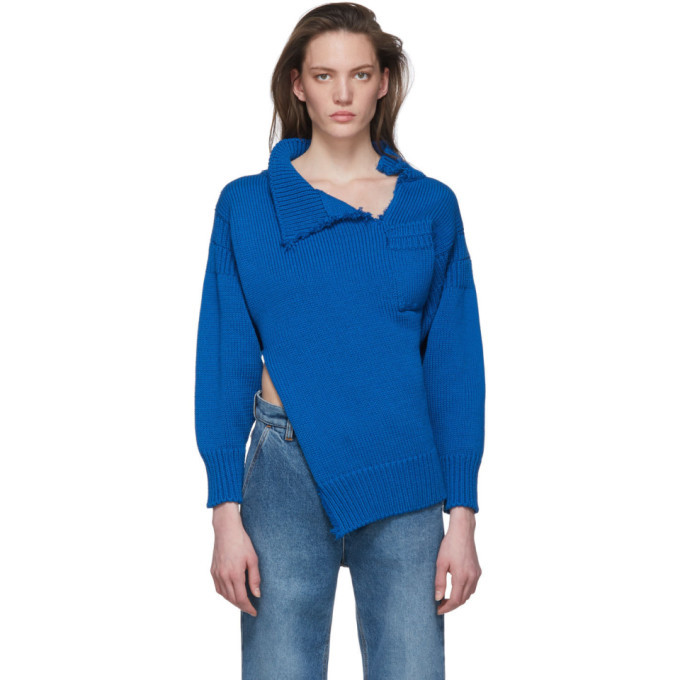 Marni Blue Look 26 Distressed Knit Sweater Marni