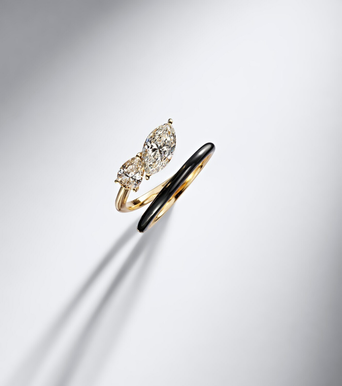Kamyen Emily 18kt gold and enamel ring with diamonds