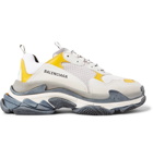 Balenciaga - Triple S Split Mesh, Nubuck And Leather Sneakers - Men - Multi