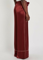 Roksanda Nael Wide-leg Satin Trousers Burgundy