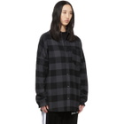 Palm Angels Black Flannel Logo Overshirt
