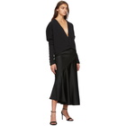 Haider Ackermann Black Satin A-Line Skirt