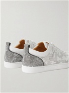 Christian Louboutin - Louis Junior Spikes Embellished Perforated Leather Sneakers - White