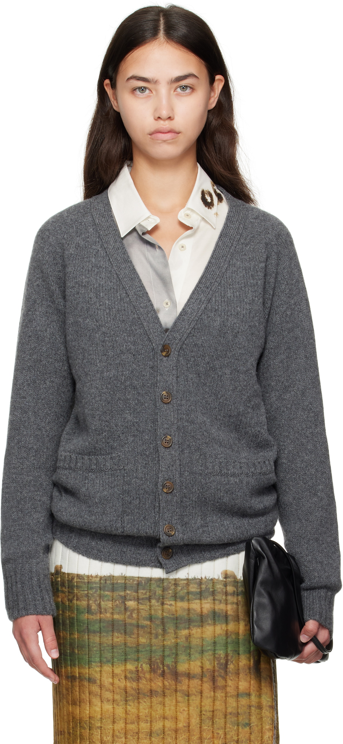 Bless Gray Pearlpad Cardigan